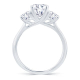 Platinum 0.80ct Oval Cut Diamond Three Stone Engagement Ring