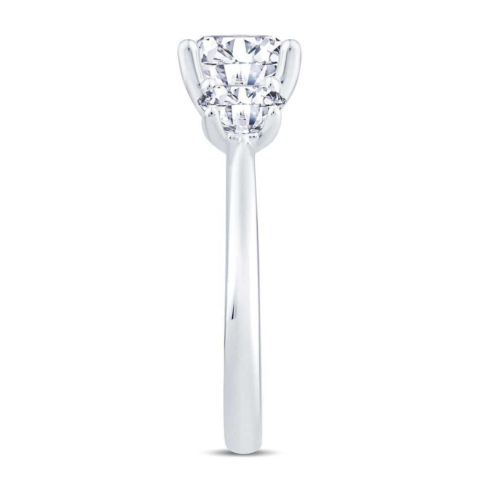 Platinum 0.80ct Oval Cut Diamond Three Stone Engagement Ring