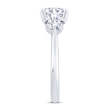 Platinum 0.80ct Oval Cut Diamond Three Stone Engagement Ring