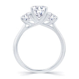 Platinum 0.80ct Oval Cut Diamond Three Stone Engagement Ring