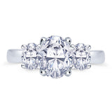 Platinum 0.80ct Oval Cut Diamond Three Stone Engagement Ring