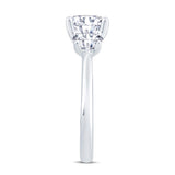 Platinum 0.80ct Oval Cut Diamond Three Stone Engagement Ring