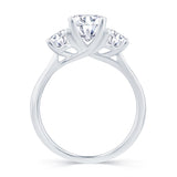 Platinum 0.80ct Oval Cut Diamond Three Stone Engagement Ring