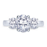 Platinum 0.80ct Oval Cut Diamond Three Stone Engagement Ring