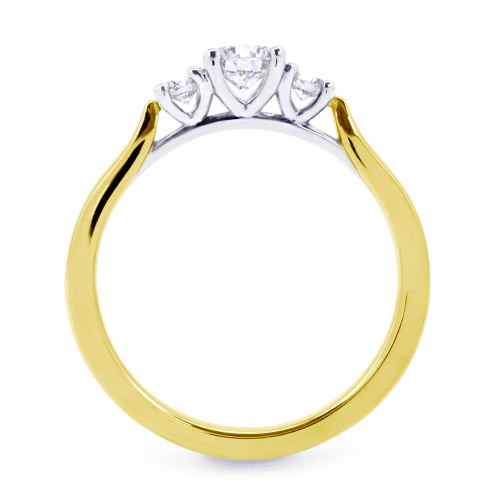 The Bryony 18ct Yellow Gold And Platinum Diamond Three Stone Engagement Ring