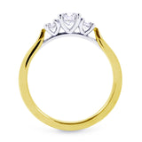 The Bryony 18ct Yellow Gold And Platinum Diamond Three Stone Engagement Ring