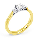 The Bryony 18ct Yellow Gold And Platinum Diamond Three Stone Engagement Ring