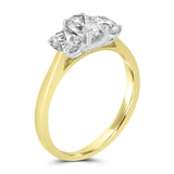 18ct Yellow Gold And Platinum 0.67ct Oval Cut Diamond Three Stone Engagement Ring