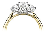 The Calanthe 18ct Yellow Gold And Platinum Round Brilliant Cut Diamond Three Stone Engagement Ring