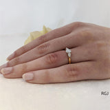 The Florentine 18ct Yellow Gold 0.50ct Oval And 0.30ct Pear Cut Diamond Three Stone Engagement Ring