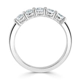 Platinum 0.75ct Round Brilliant Cut Diamond Five Stone Half Eternity Ring