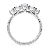 Platinum 0.75ct Round Brilliant Cut Diamond Five Stone Eternity Ring