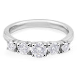 Platinum 0.75ct Round Brilliant Cut Diamond Five Stone Eternity Ring