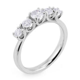Platinum 0.75ct Round Brilliant Cut Diamond Five Stone Eternity Ring