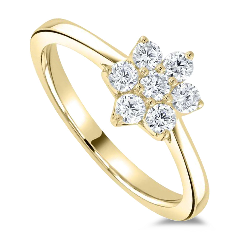 18ct Yellow Gold 1.05ct Round Brilliant Cut Diamond Seven Stone Engagement Ring
