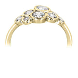 18ct Yellow Gold 0.85ct Eight Stone Diamond Bubble Ring