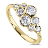 18ct Yellow Gold 0.85ct Eight Stone Diamond Bubble Ring