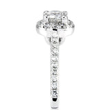 The Buttercup Platinum 0.10ct Round Brilliant Cut Diamond Halo Engagement Ring With 0.15ct Diamond Set Shoulders