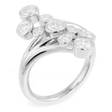 Platinum 0.75ct Nine Stone Diamond Fancy Right Hand Bubble Ring