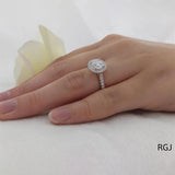 The Skye Platinum 1.01ct Round Brilliant Cut Diamond Engagement Ring With 0.31ct Diamond Halo And Diamond Set Shoulders