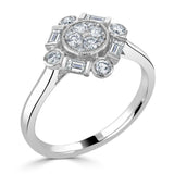 Platinum 0.49ct Diamond Art Deco Style Ring