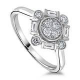 Platinum 0.49ct Diamond Art Deco Style Ring