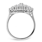 Platinum 1.48ct Princess Cut And Round Brilliant Cut Diamond Cluster Ring