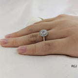 The Skye 18ct Yellow Gold 0.40ct Round Brilliant Cut Diamond Engagement Ring With Diamond Halo And Diamond Set Shoulders