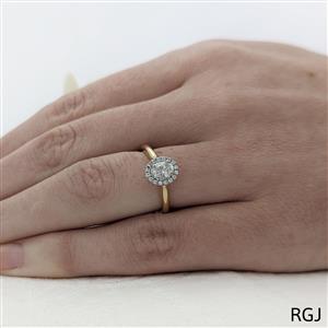 The Skye Pure 18ct Yellow Gold And Platinum Oval Cut Diamond Engagement Ring With Diamond Halo