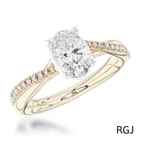 The Skye Twist 18ct Yellow Gold 0.60ct Oval Cut Diamond Engagement Ring With 0.14ct Diamond Twist Set Shoulders