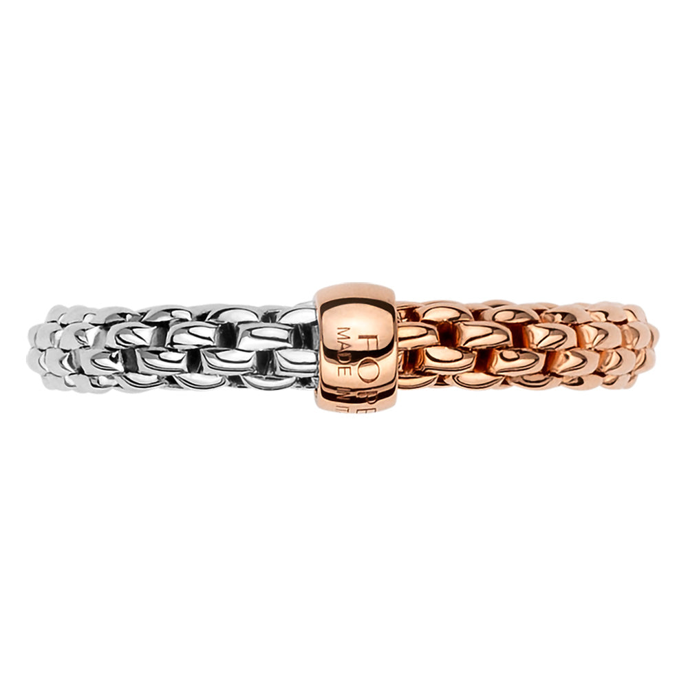 FOPE 18ct Rose And White Gold Essentials Bi-Colour Flex-It Ring 06E08AX_XX_1_XRX