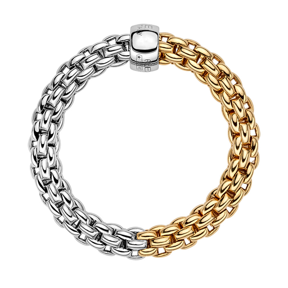 FOPE 18ct Yellow And White Gold Essentials Bi-Colour Flex-It Ring 06E08AX_XX_2_XGX