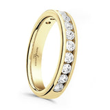 18ct Yellow Gold 0.50ct Round Brilliant Cut Diamond Channel Set Half Eternity Ring