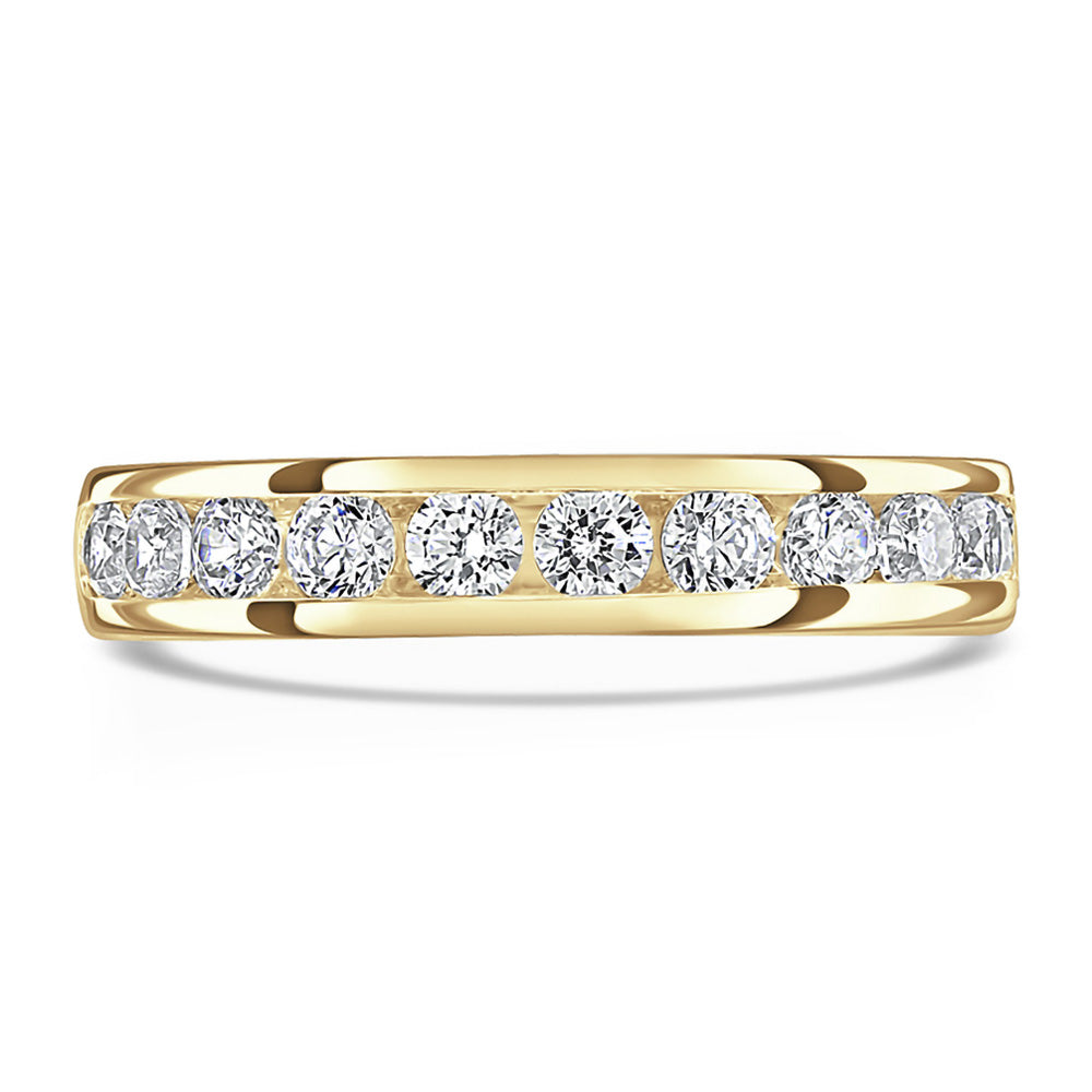 18ct Yellow Gold 0.50ct Round Brilliant Cut Diamond Channel Set Half Eternity Ring