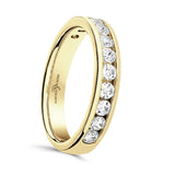 18ct Yellow Gold 0.75ct Round Brilliant Cut Diamond Channel Set Half Eternity Ring