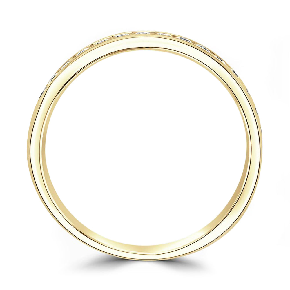 18ct Yellow Gold 0.30ct Round Brilliant Cut Diamond Channel Set Half Eternity Ring
