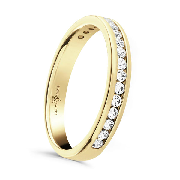 18ct Yellow Gold 0.30ct Round Brilliant Cut Diamond Channel Set Half Eternity Ring