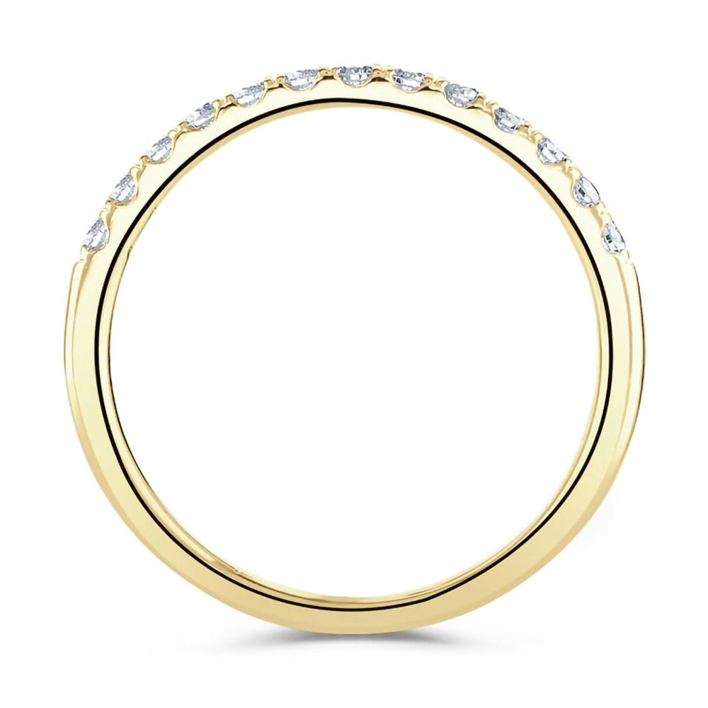 18ct Yellow Gold 0.33ct Round Brilliant Cut Diamond Claw Set Half Eternity Ring