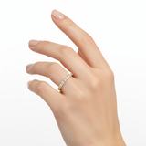 18ct Yellow Gold 0.33ct Round Brilliant Cut Diamond Claw Set Half Eternity Ring