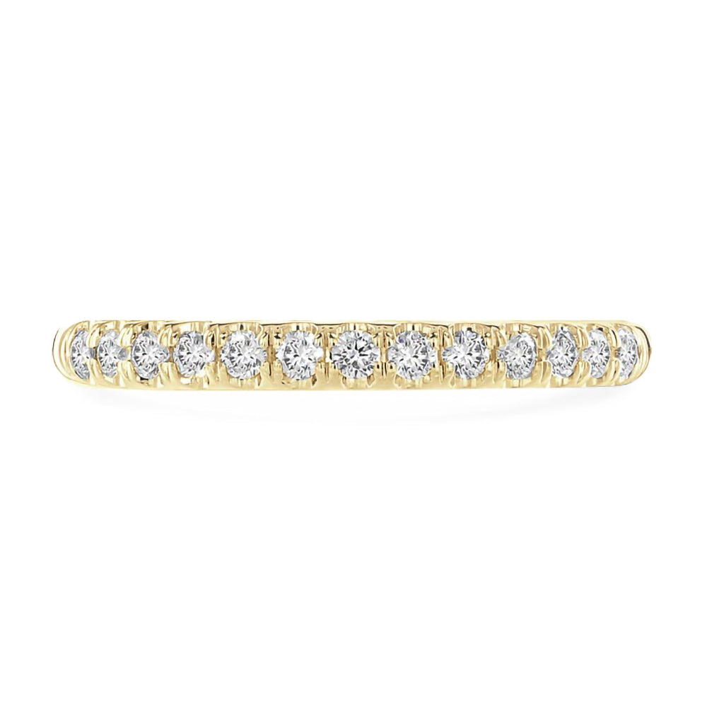 18ct Yellow Gold 0.33ct Round Brilliant Cut Diamond Claw Set Half Eternity Ring