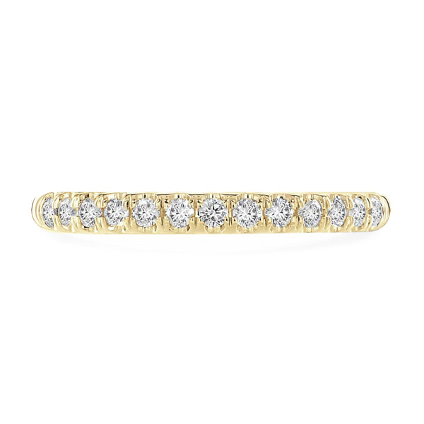 18ct Yellow Gold 0.33ct Round Brilliant Cut Diamond Claw Set Half Eternity Ring