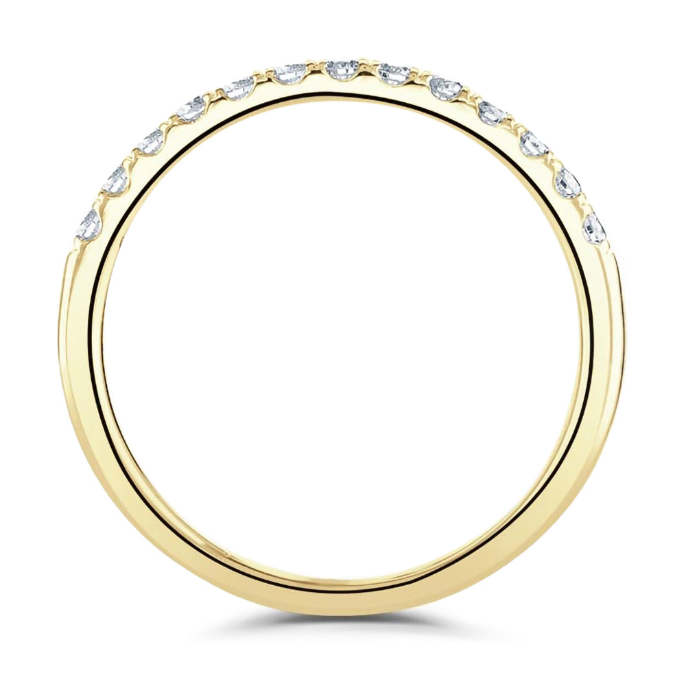 18ct Yellow Gold 0.25ct Round Brilliant Cut Diamond Claw Set Half Eternity Ring