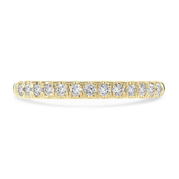 18ct Yellow Gold 0.25ct Round Brilliant Cut Diamond Claw Set Half Eternity Ring