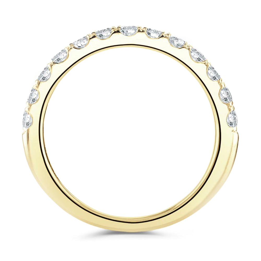 18ct Yellow Gold 0.50ct Round Brilliant Cut Claw Set Half Eternity Ring