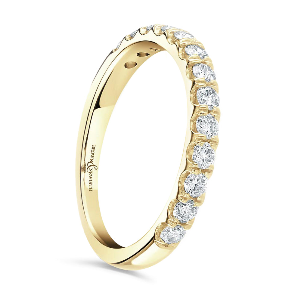 18ct Yellow Gold 0.50ct Round Brilliant Cut Claw Set Half Eternity Ring