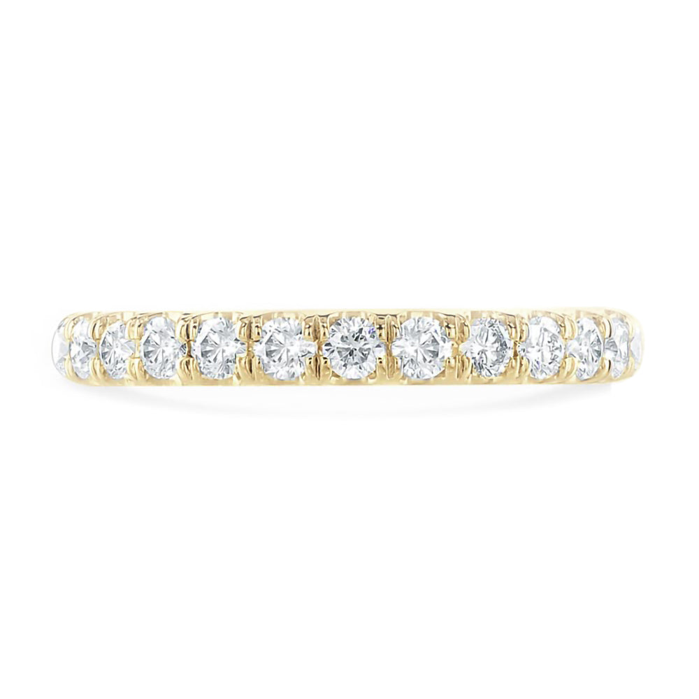 18ct Yellow Gold 0.50ct Round Brilliant Cut Claw Set Half Eternity Ring