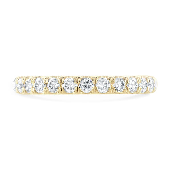 18ct Yellow Gold 0.50ct Round Brilliant Cut Claw Set Half Eternity Ring