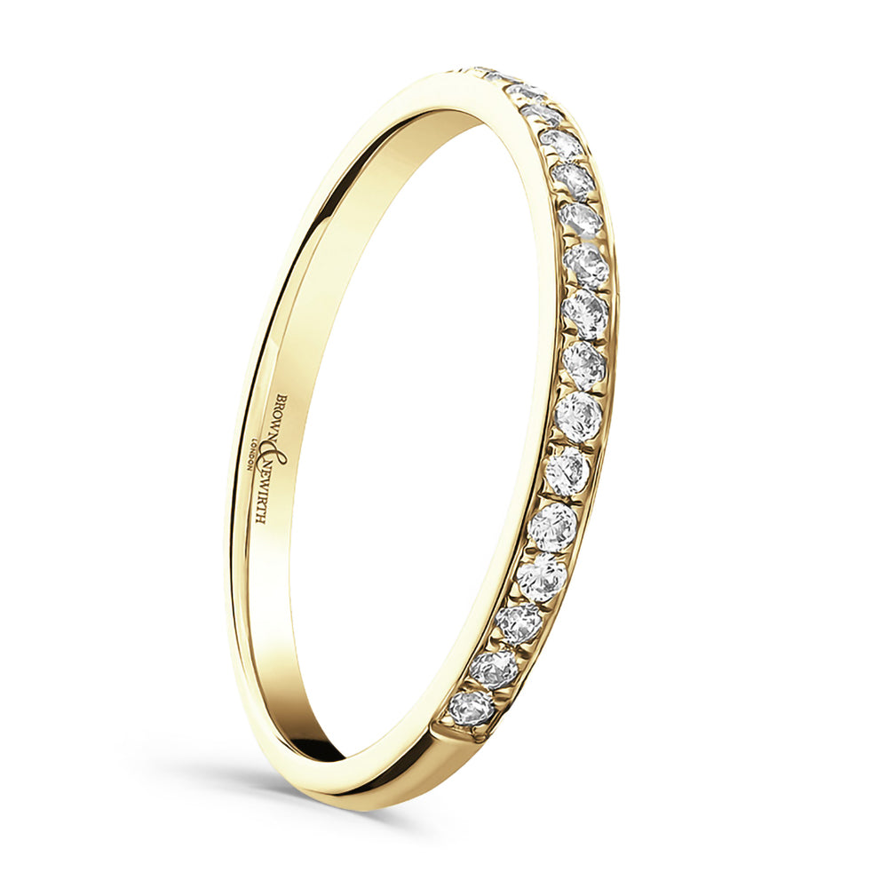 18ct Yellow Gold 0.20ct Round Brilliant Cut Diamond Grain Set Half Eternity Ring