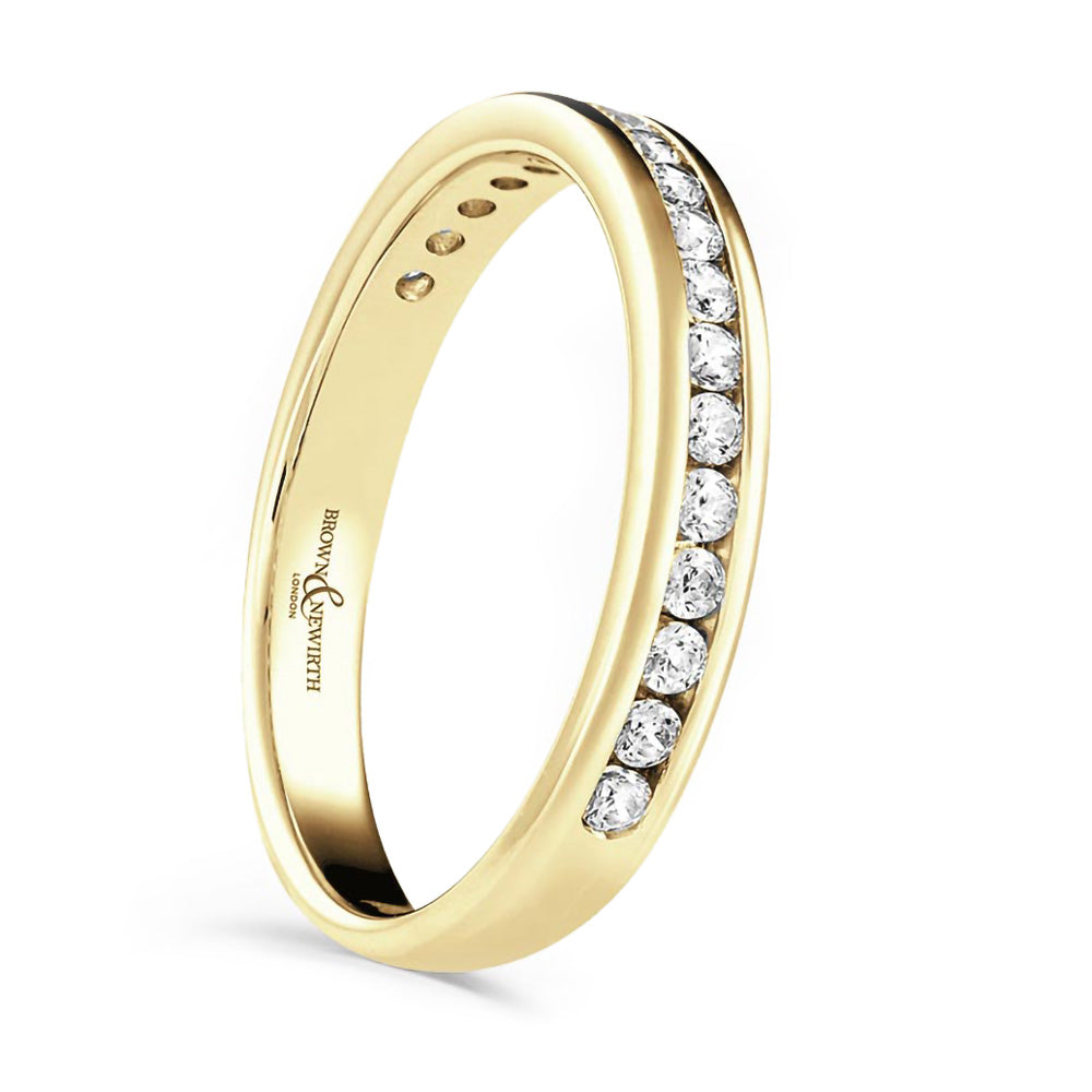18ct Yellow Gold 0.20ct Round Brilliant Cut Channel Set Half Eternity Ring
