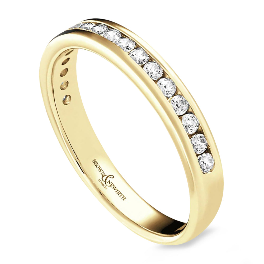 18ct Yellow Gold 0.20ct Round Brilliant Cut Channel Set Half Eternity Ring